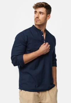 Indicode Jeans Langarm Waylon - Overhemd - Navy -Indicode Jeans Verkoop 00ab38dd89b14caaa97f74540b80a8cb