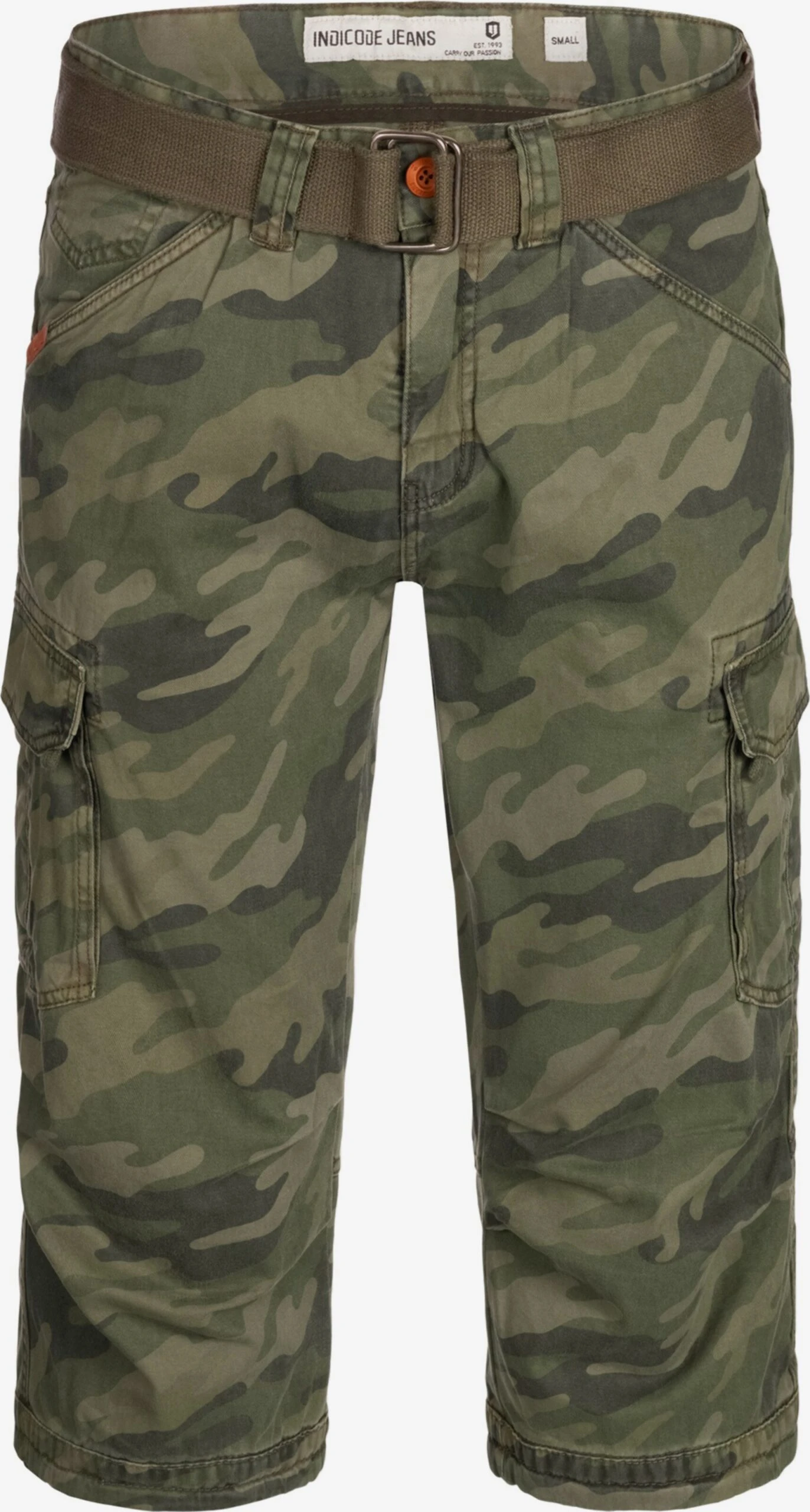Indicode Jeans Cargo Shorts Regular Cargobroek Nicolas Check Heren Groen / Pastelgroen / Donkergroen 2 Indicode Jeans Cargo Shorts Regular Cargobroek Nicolas Check Heren Groen / Pastelgroen / Donkergroen - Image 2