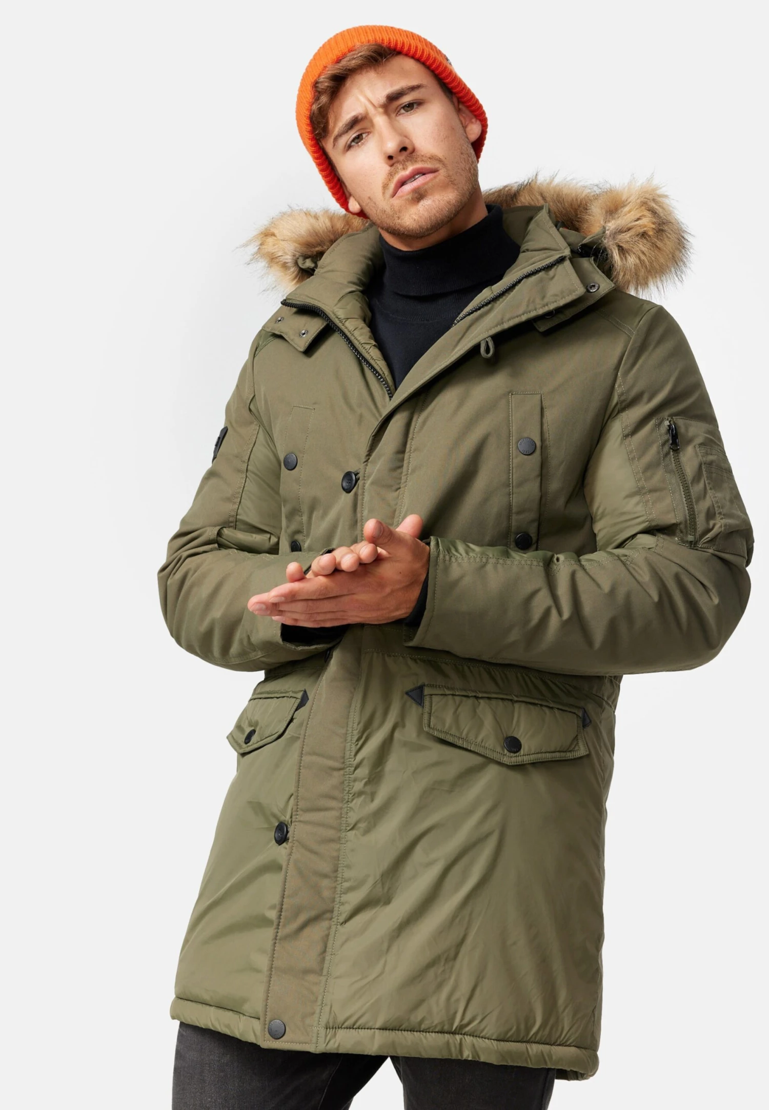 Indicode Jeans Parkas Winterparka Jarl Heren Kaki 5 Indicode Jeans Parkas Winterparka Jarl Heren Kaki - Image 5