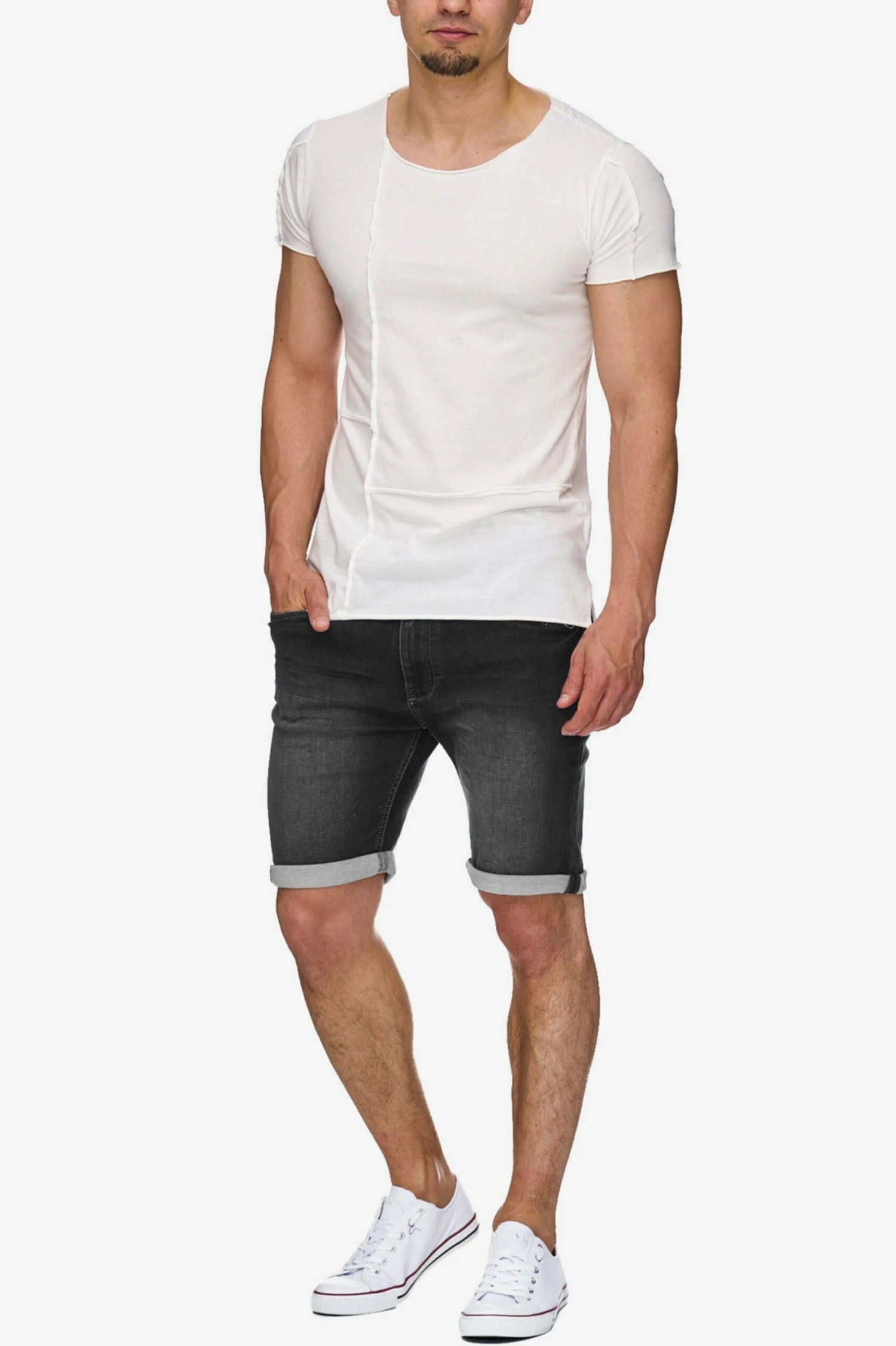 Indicode Jeans Denim Shorts Slimfit Broek Kadin Shorts Heren Zwart 4 Indicode Jeans Denim Shorts Slimfit Broek Kadin Shorts Heren Zwart - Image 4