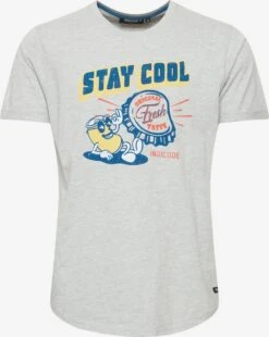 Indicode Jeans T-shirts Shirt Daniel Heren Lichtgrijs