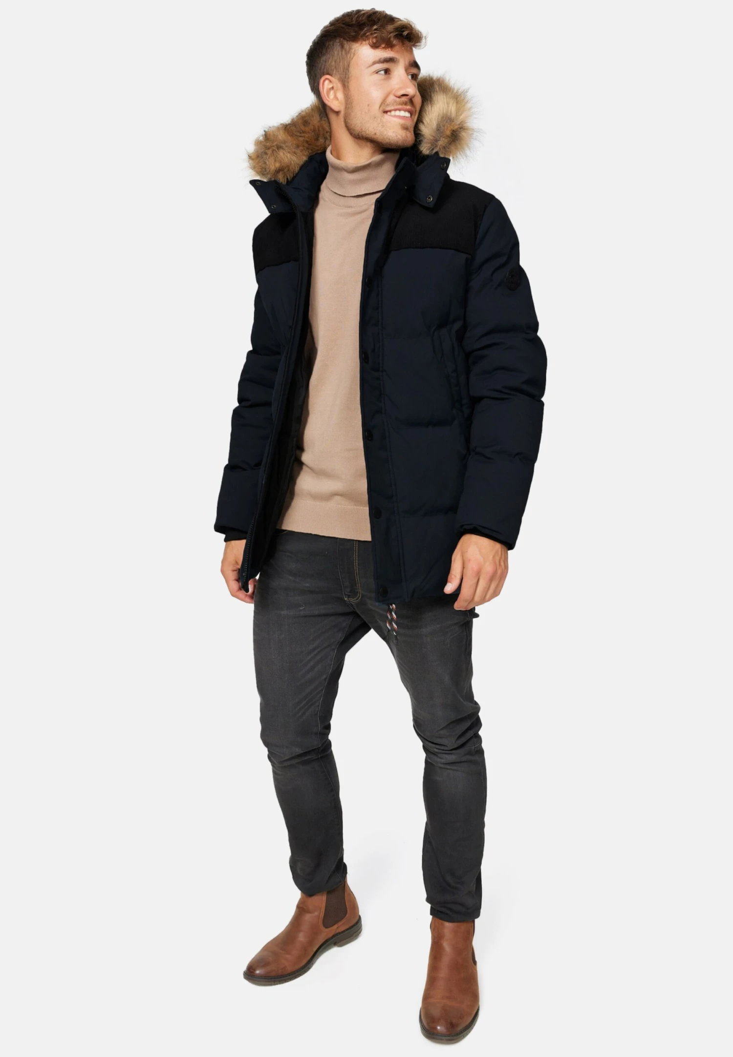 Indicode Jeans Parkas Winterparka Hexyl Heren Zwart 3 Indicode Jeans Parkas Winterparka Hexyl Heren Zwart - Image 3