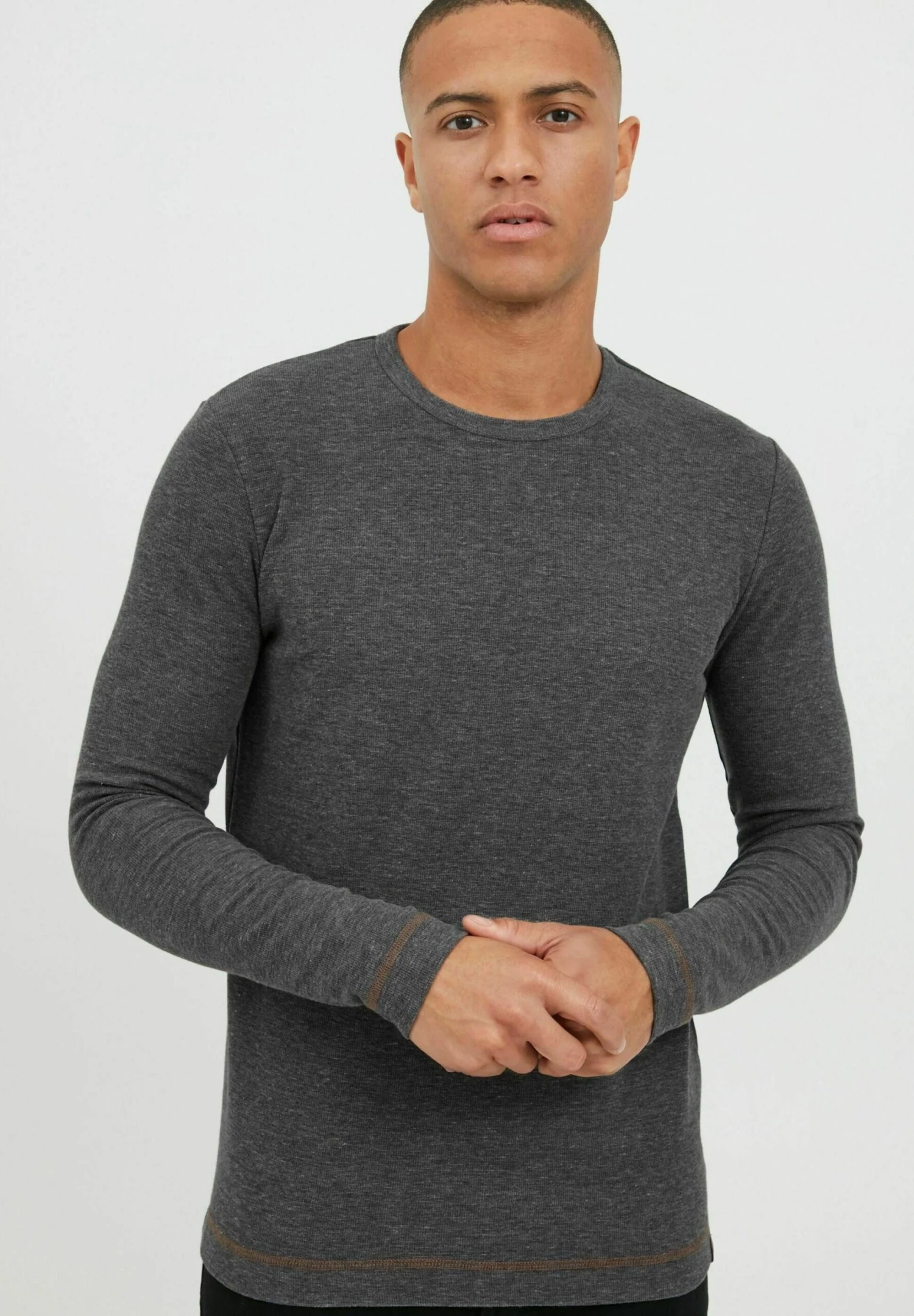 Indicode Jeans Idambrosius - Longsleeve - Charcoal Mix 1 Indicode Jeans Idambrosius - Longsleeve - Charcoal Mix