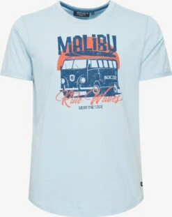 Indicode Jeans T-shirts Shirt Daniel Heren Lichtblauw