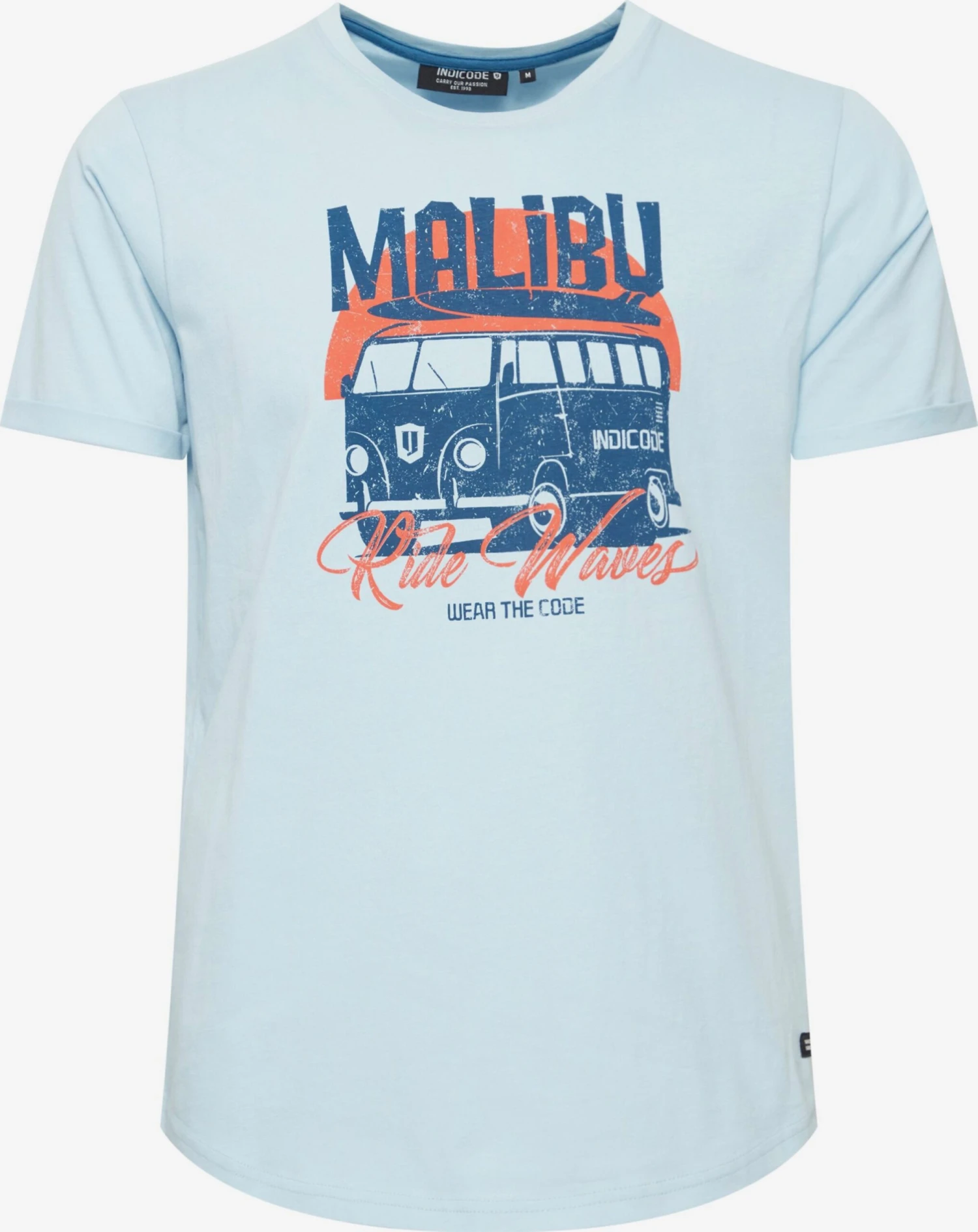 Indicode Jeans T-shirts Shirt Daniel Heren Lichtblauw 1 Indicode Jeans T-shirts Shirt Daniel Heren Lichtblauw