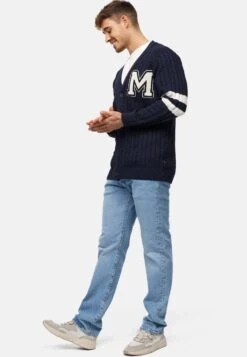 Indicode Jeans Vesten Gebreid Vest INJose Heren Marine / Wit -Indicode Jeans Verkoop 12dea102e38b39213ba29907671e410e