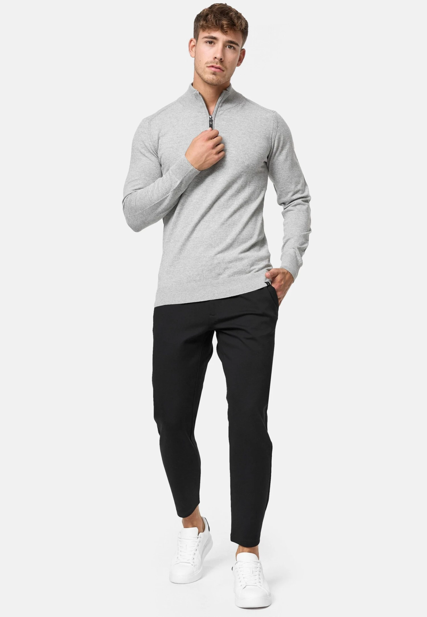 Indicode Jeans Coltruien Trui Gore Heren Grijs Gemêleerd 3 Indicode Jeans Coltruien Trui Gore Heren Grijs Gemêleerd - Image 3