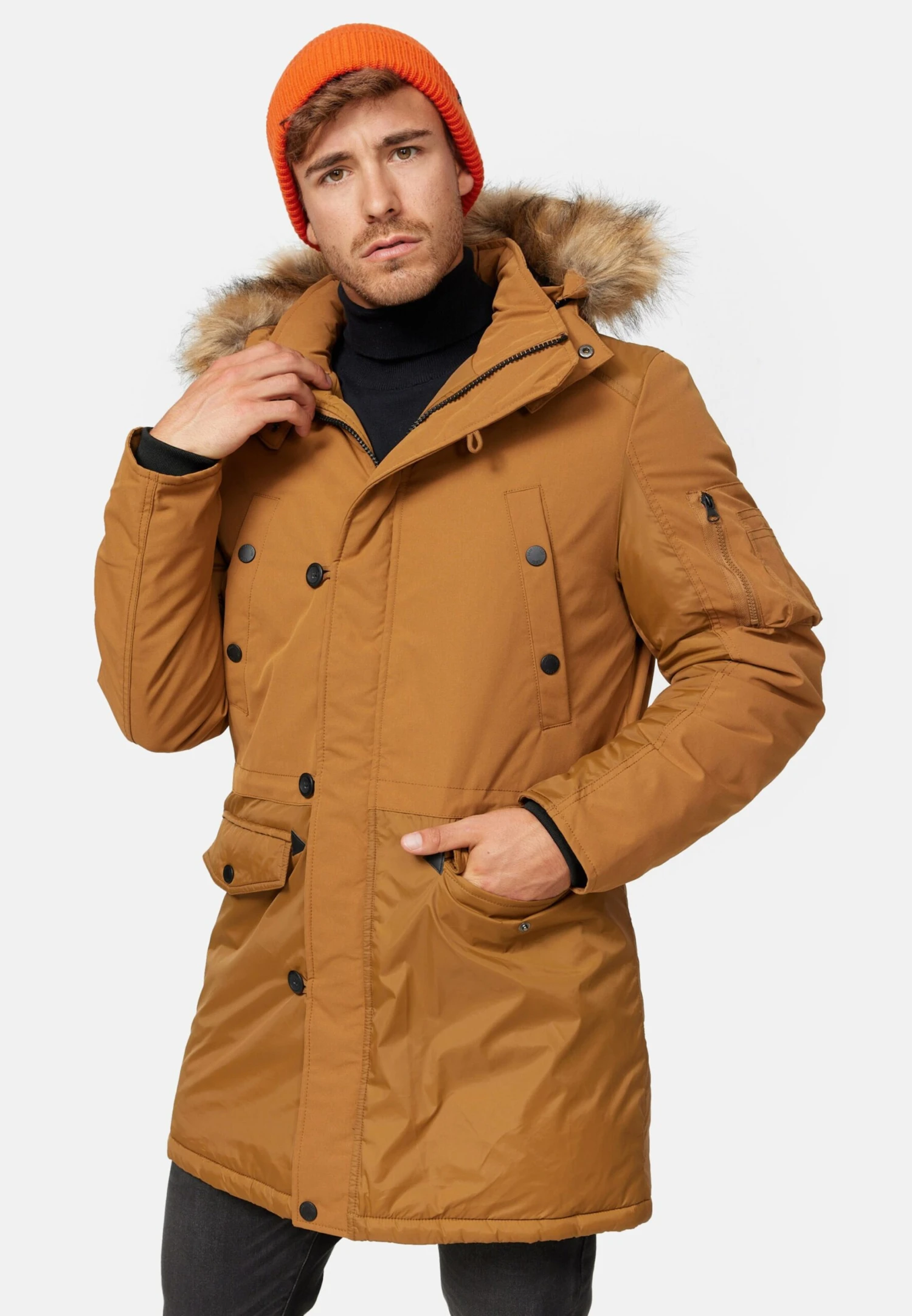 Indicode Jeans Parkas Winterparka Jarl Heren Bruin 2 Indicode Jeans Parkas Winterparka Jarl Heren Bruin - Image 2