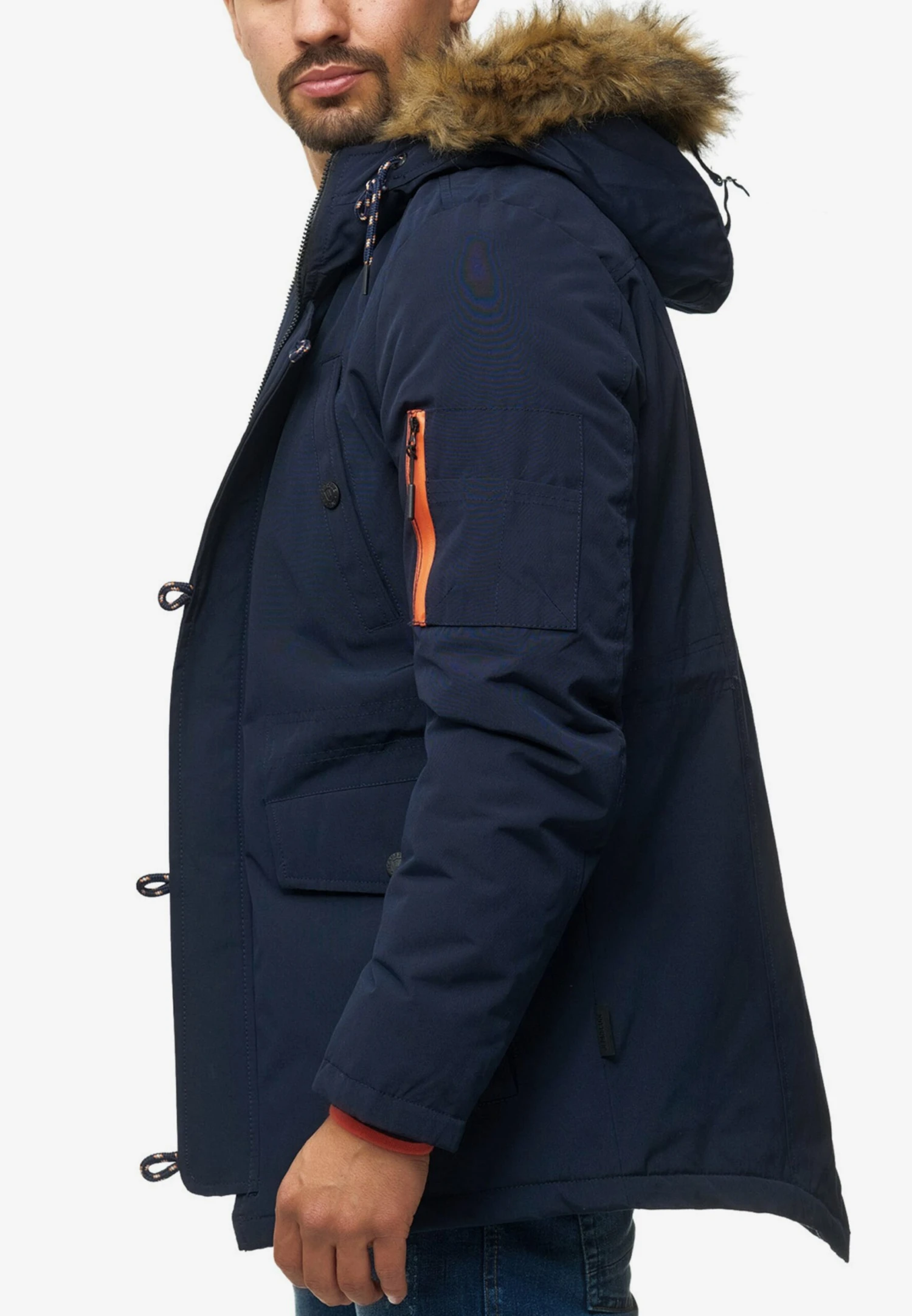 Indicode Jeans Parkas Winterparka Leicester Heren Navy 3 Indicode Jeans Parkas Winterparka Leicester Heren Navy - Image 3