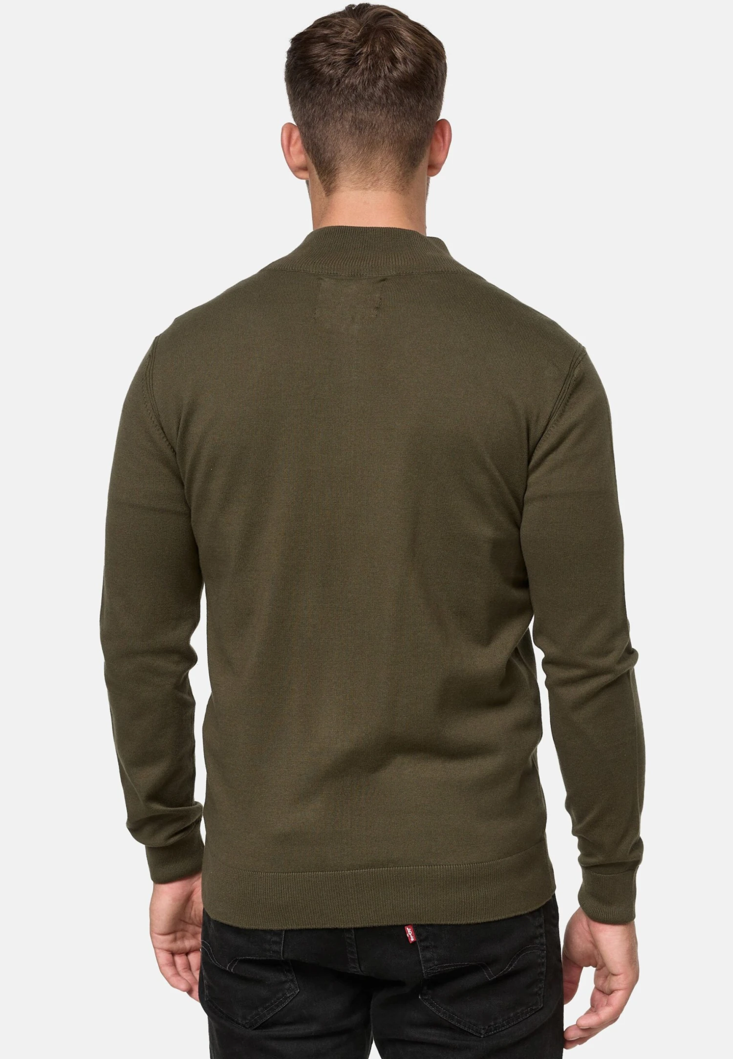 Indicode Jeans Lau - Sweater Met Rits - Army 3 Indicode Jeans Lau - Sweater Met Rits - Army - Image 3