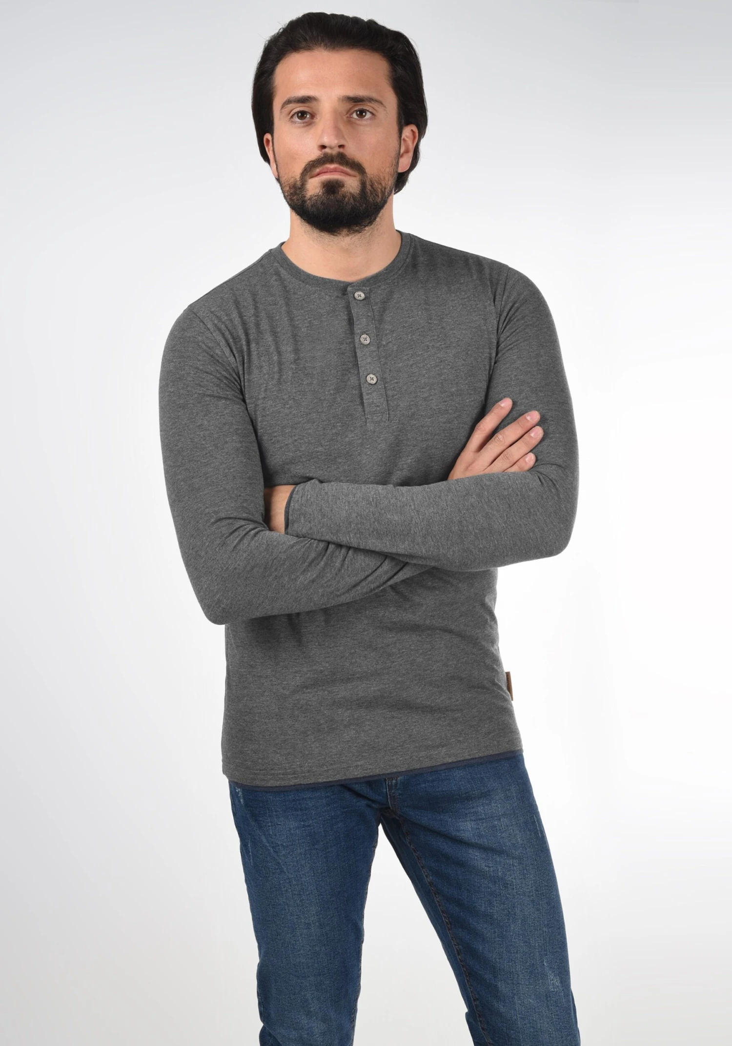 Indicode Jeans Idgifford - Longsleeve - Gray 1 Indicode Jeans Idgifford - Longsleeve - Gray