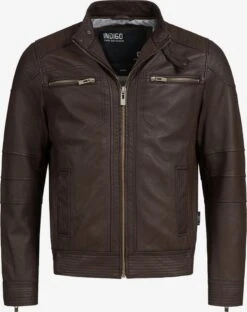 Indicode Jeans Leren Jassen Tussenjas Germo Heren Bruin