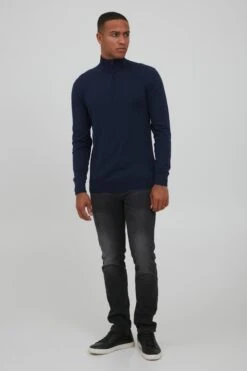 Indicode Jeans Coltruien Trui BADDON Heren Navy -Indicode Jeans Verkoop 29a1b4334522f66bfa76ae51f3a4dc93