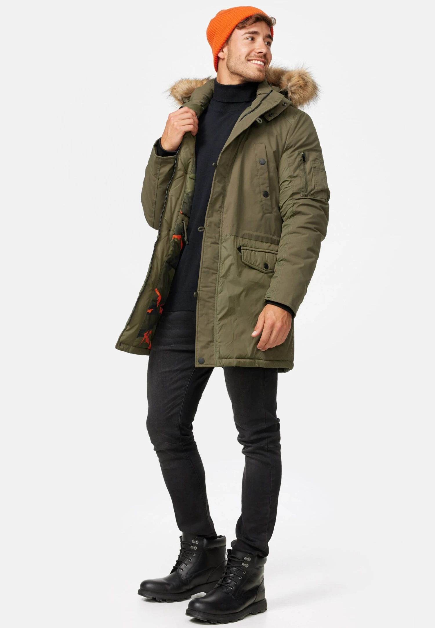Indicode Jeans Parkas Winterparka Jarl Heren Kaki 3 Indicode Jeans Parkas Winterparka Jarl Heren Kaki - Image 3