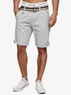 Indicode Jeans Chino Shorts Regular Chino Cuba Heren Lichtgrijs