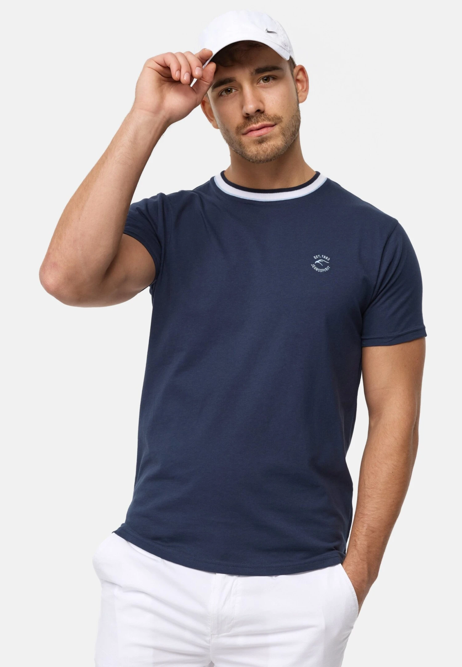 Indicode Jeans T-Shirt Basic - Navy 1 Indicode Jeans T-Shirt Basic - Navy