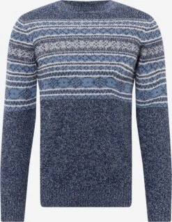 Indicode Jeans Crewneck Truien Trui Ricard Heren Navy / Smoky Blue