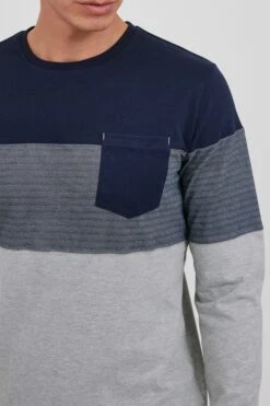 Indicode Jeans Longsleeves Shirt Amadeo Heren Navy / Grijs -Indicode Jeans Verkoop 2ea5fb92575e38917413e7afdeeb1a26