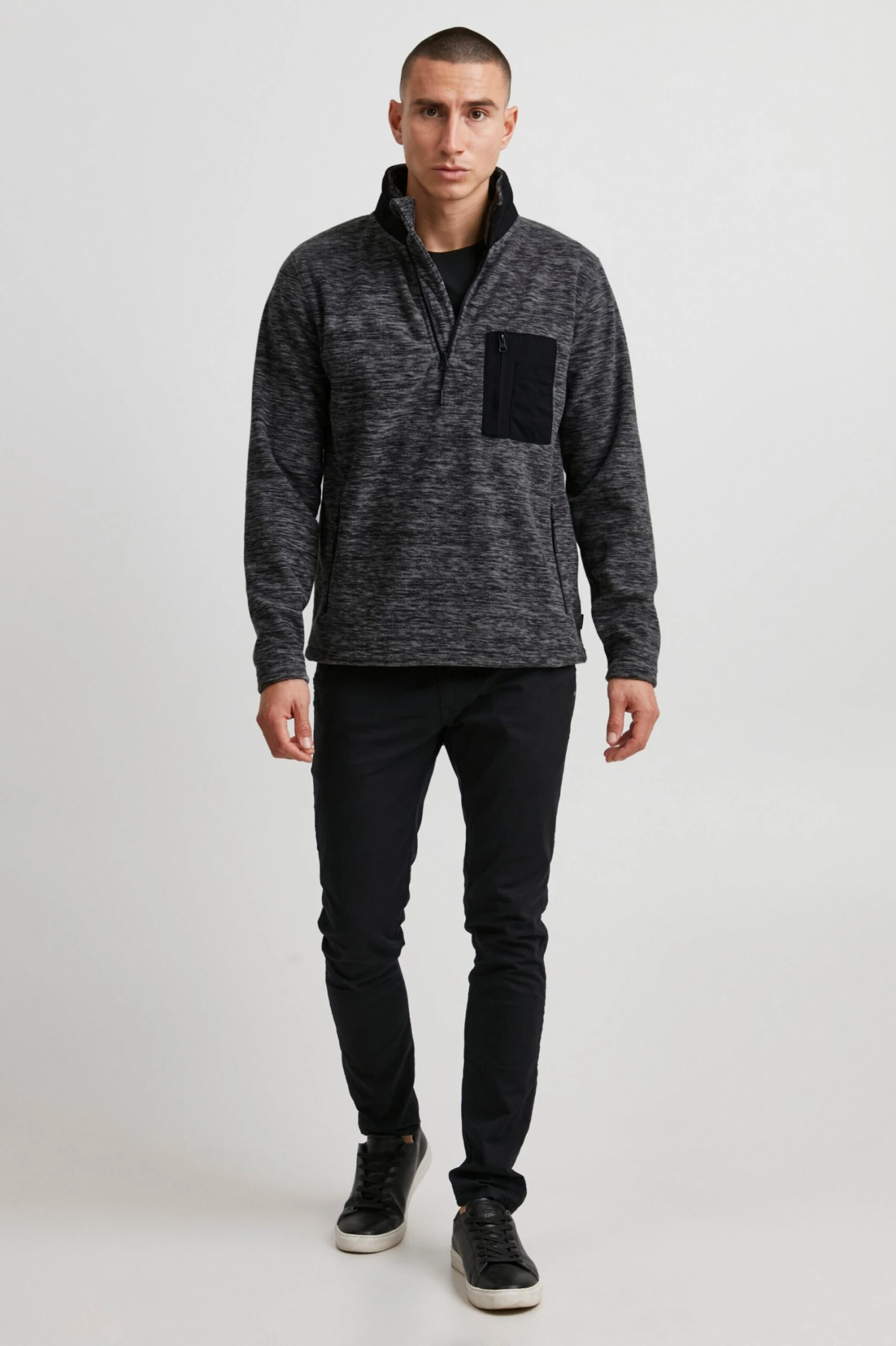 Indicode Jeans Coltruien Trui Heren Grijs Gemêleerd 3 Indicode Jeans Coltruien Trui Heren Grijs Gemêleerd - Image 3