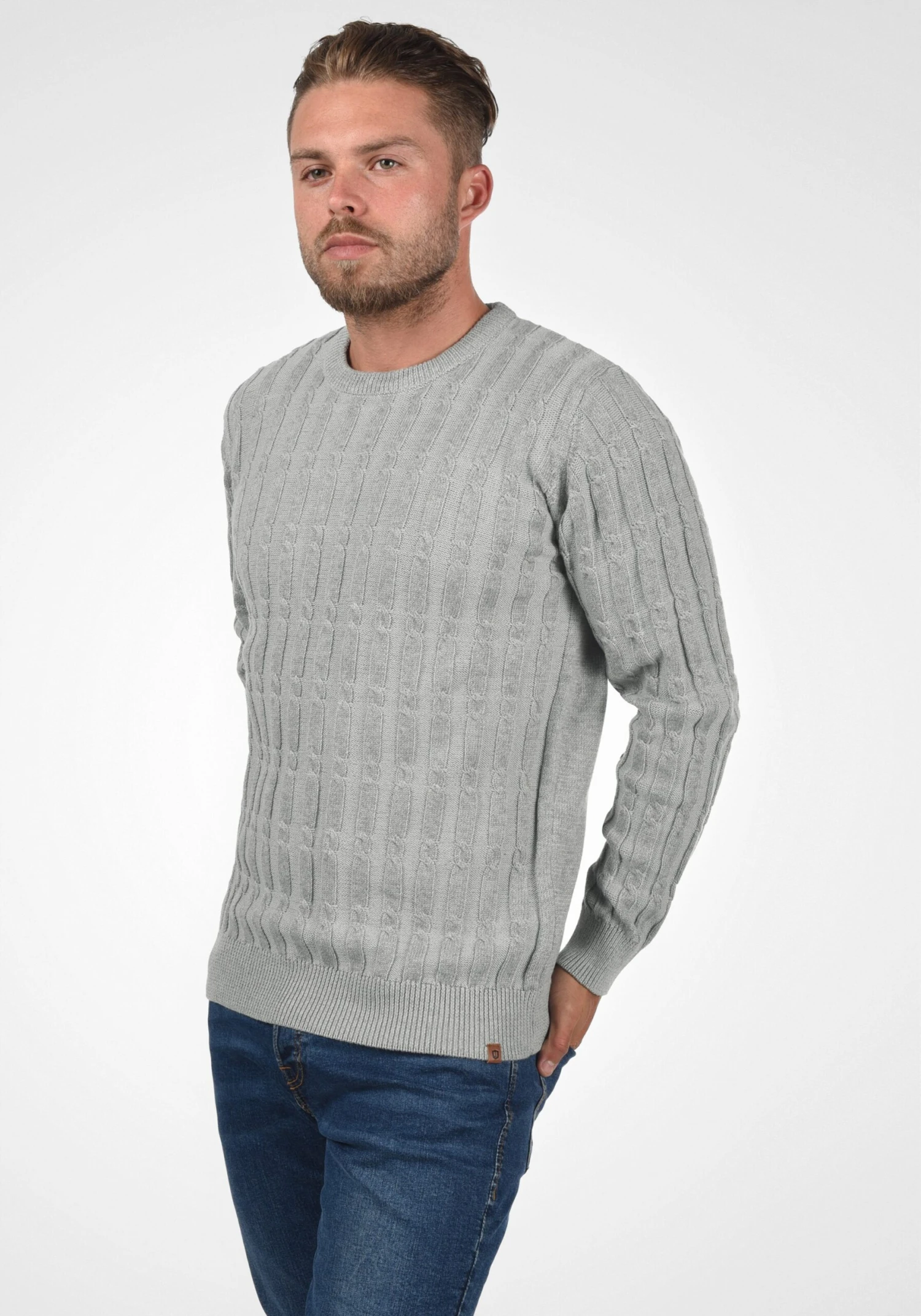 Indicode Jeans Crewneck Truien Trui Pauletta Heren Grijs / Lichtgrijs 2 Indicode Jeans Crewneck Truien Trui Pauletta Heren Grijs / Lichtgrijs - Image 2