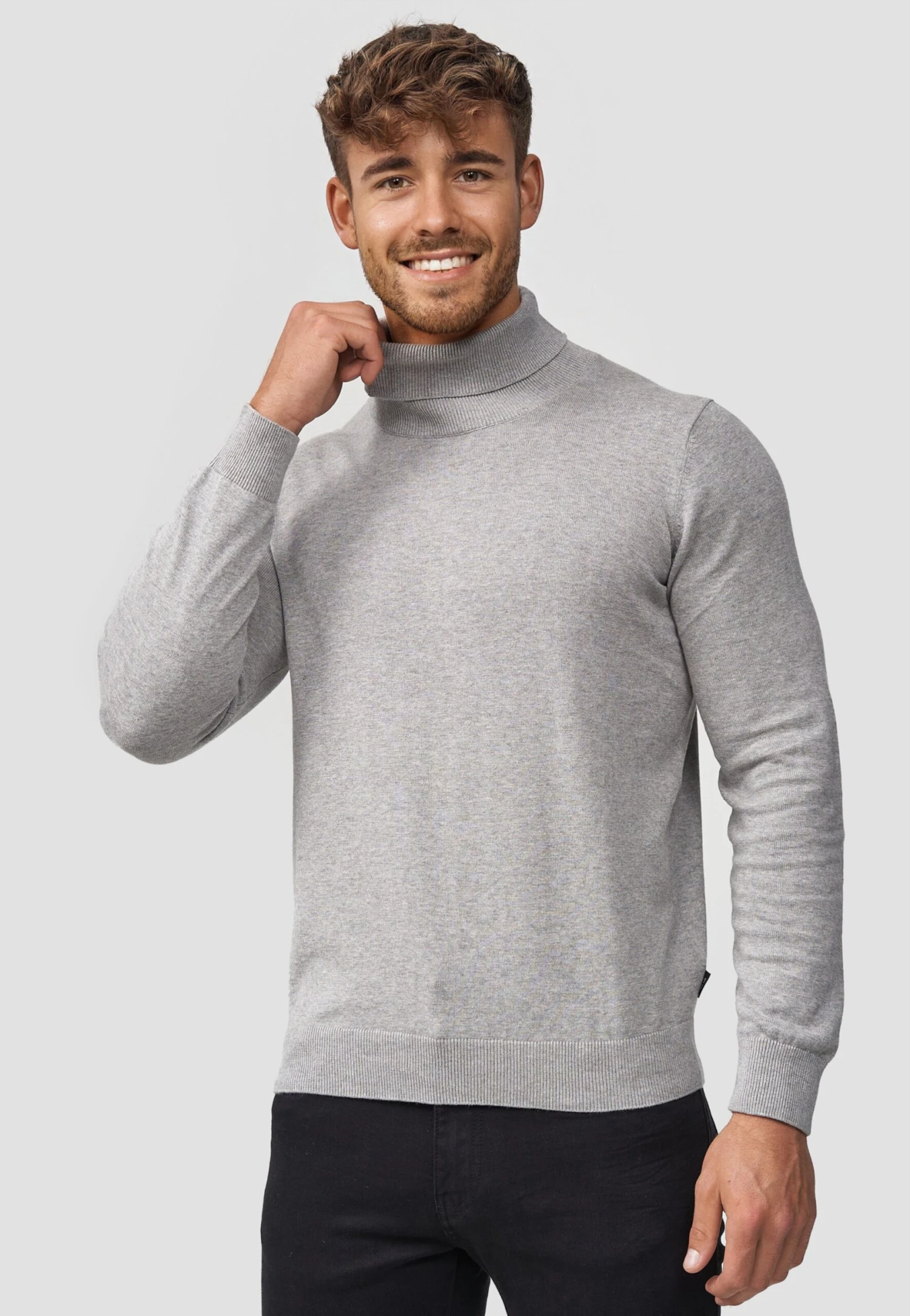 Indicode Jeans Coltruien Trui Gates Heren Lichtgrijs 3 Indicode Jeans Coltruien Trui Gates Heren Lichtgrijs - Image 3