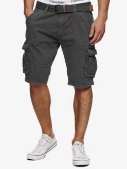 Indicode Jeans Cargo Shorts Regular Cargobroek Monroe Cargo ZA Heren Donkergrijs