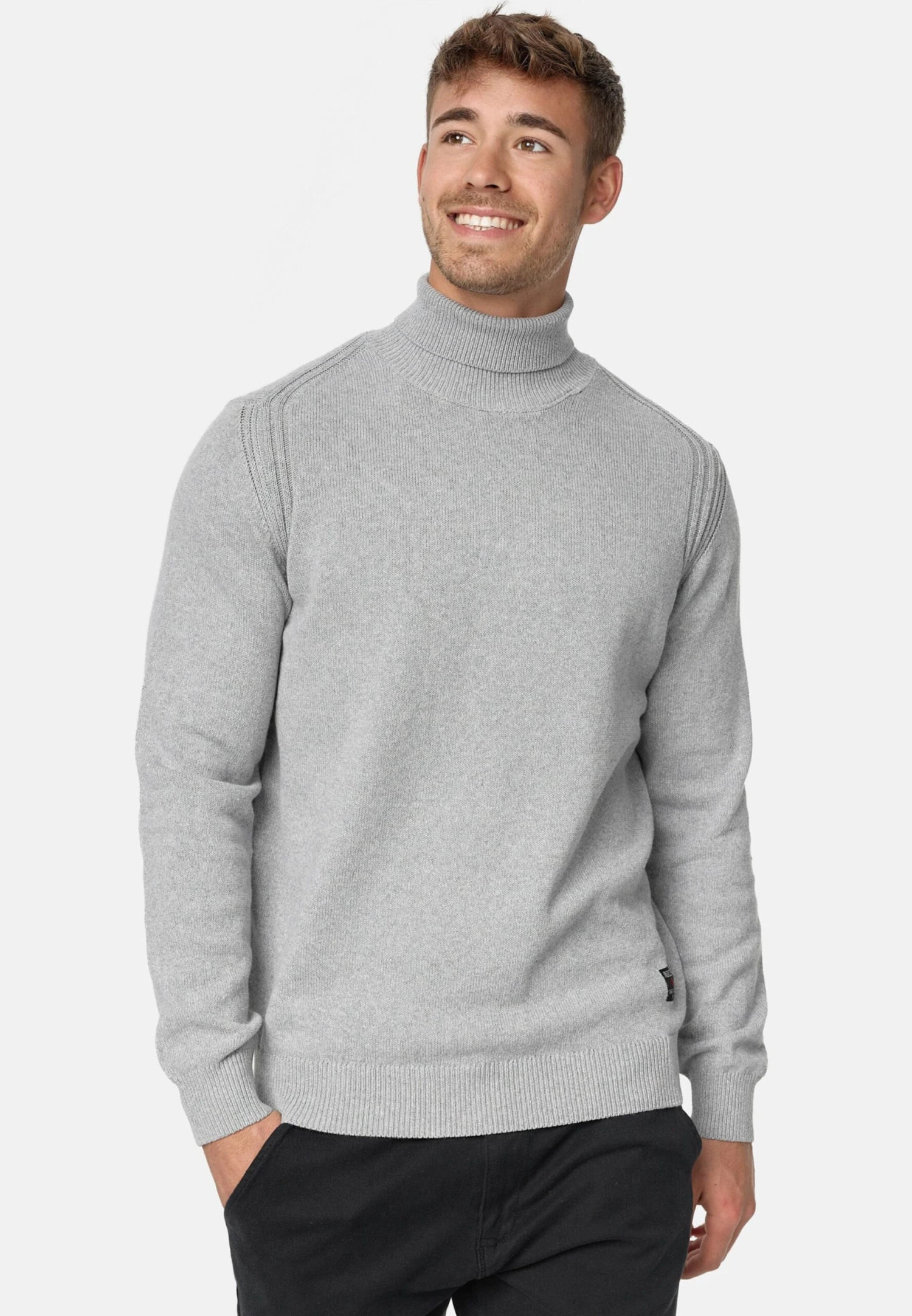 Indicode Jeans Coltruien Trui Heren Lichtgrijs 2 Indicode Jeans Coltruien Trui Heren Lichtgrijs - Image 2