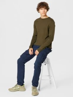 Indicode Jeans Crewneck Truien Trui Heren Olijfgroen -Indicode Jeans Verkoop 397bc7f54226852f2314859a208110ae