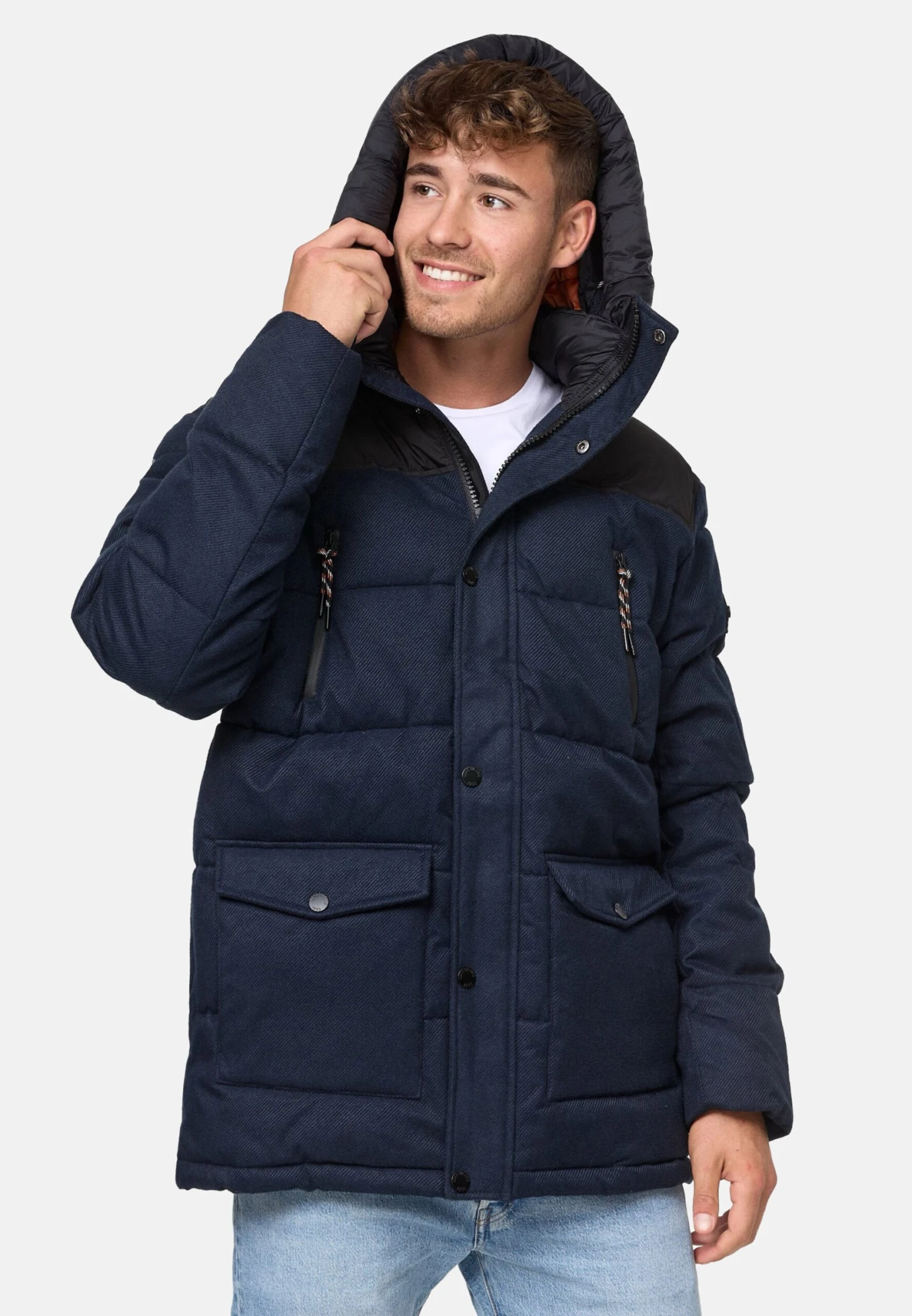 Indicode Jeans Winterjassen Winterjas Krem Heren Navy 2 Indicode Jeans Winterjassen Winterjas Krem Heren Navy - Image 2