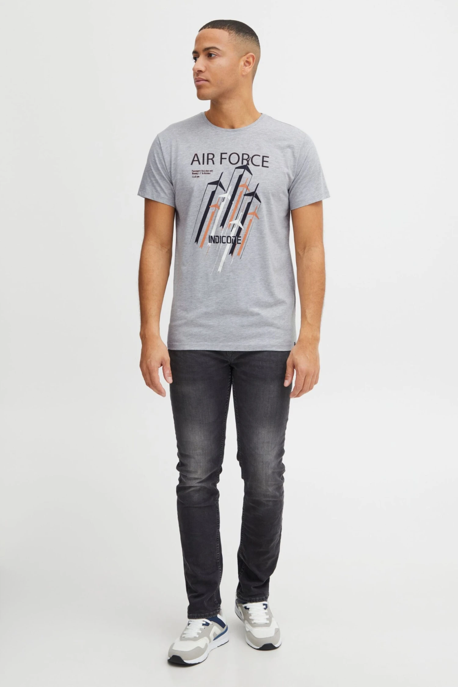 Indicode Jeans T-shirts Shirt Ronny Heren Lichtgrijs 5 Indicode Jeans T-shirts Shirt Ronny Heren Lichtgrijs - Image 5