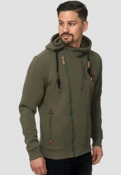 Indicode Jeans Elm - Sweater Met Rits - Army