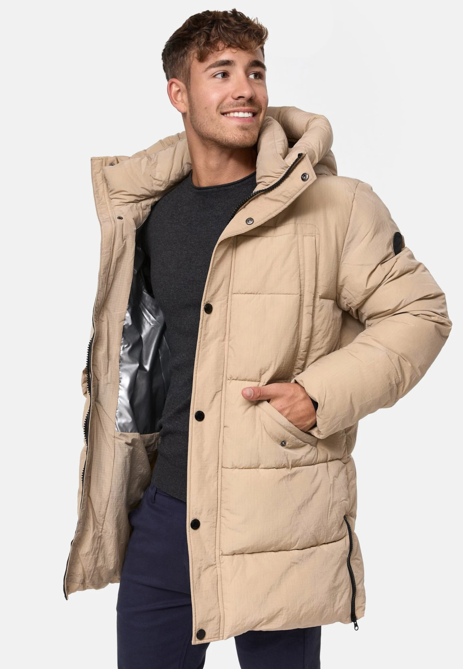 Indicode Jeans Parkas Winterparka Kasper Heren Beige 4 Indicode Jeans Parkas Winterparka Kasper Heren Beige - Image 4