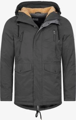 Indicode Jeans Parkas Winterparka Loaf Heren Donkergrijs