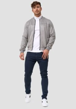 Indicode Jeans Leren Jassen Tussenjas Ibon Heren Grijs -Indicode Jeans Verkoop 4ddf21573404e1702cb75305b3bf07bc