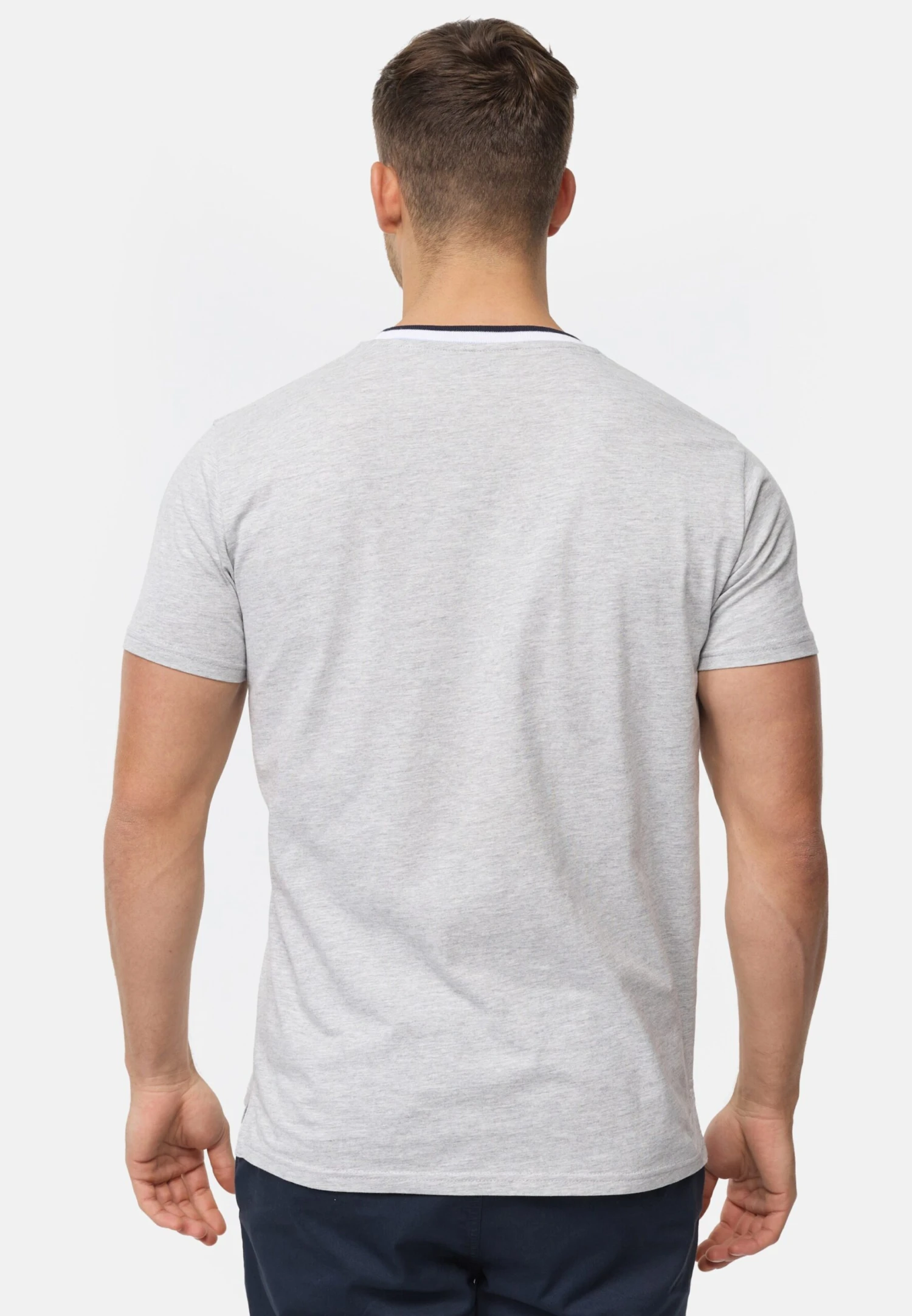 Indicode Jeans T-shirts Shirt Atlas Heren Grijs 5 Indicode Jeans T-shirts Shirt Atlas Heren Grijs - Image 5