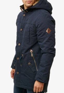 Indicode Jeans Parkas Winterparka Barge Heren Donkerblauw -Indicode Jeans Verkoop 50179ea5450220873e512175353865fb