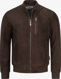 Indicode Jeans Leren Jassen Tussenjas Maddoc Heren Donkerbruin