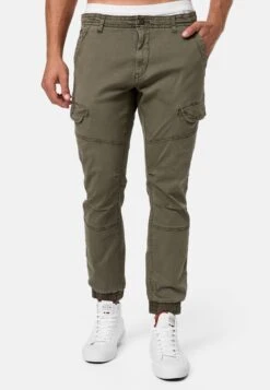 Indicode Jeans Cargobroeken Regular Cargobroek Heren Olijfgroen -Indicode Jeans Verkoop 5133e48572523ee21ff5032940d4f5fa