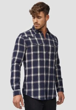 Indicode Jeans Altin - Overhemd - Navy -Indicode Jeans Verkoop 52671296276346b6bc2143e8b65b0a75