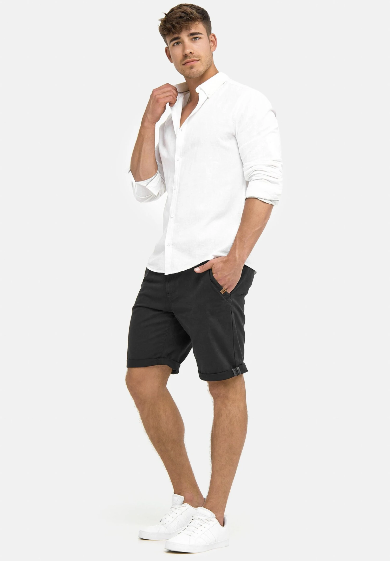 Indicode Jeans Casual Fit - Shorts - Mottled Black 2 Indicode Jeans Casual Fit - Shorts - Mottled Black - Image 2