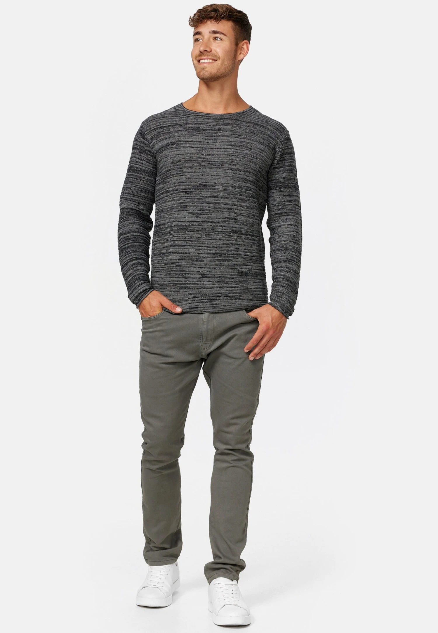 Indicode Jeans Trui - Charcoal Mix 2 Indicode Jeans Trui - Charcoal Mix - Image 2