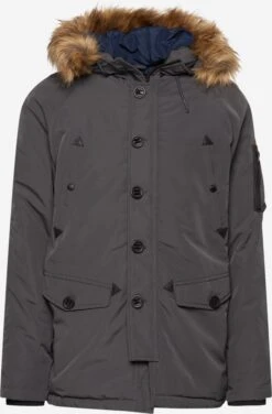 Indicode Jeans Parkas Winterparka Heren Donkergrijs