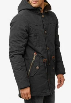 Indicode Jeans Parkas Winterparka Barge Heren Zwart Gemêleerd -Indicode Jeans Verkoop 5d16f1cd7ad913cde7bf7f4e5d10df1c