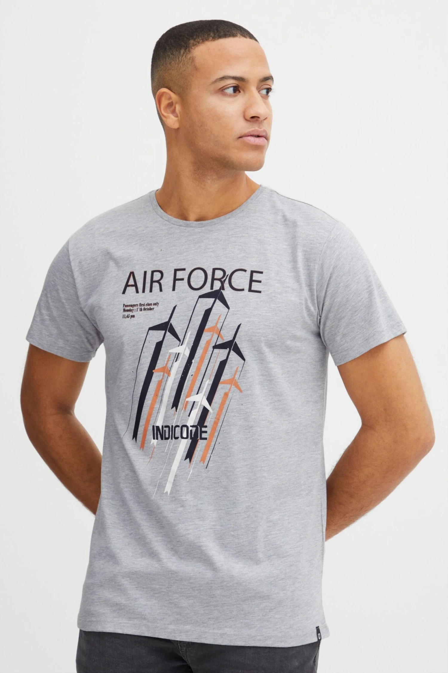 Indicode Jeans T-shirts Shirt Ronny Heren Lichtgrijs 2 Indicode Jeans T-shirts Shirt Ronny Heren Lichtgrijs - Image 2