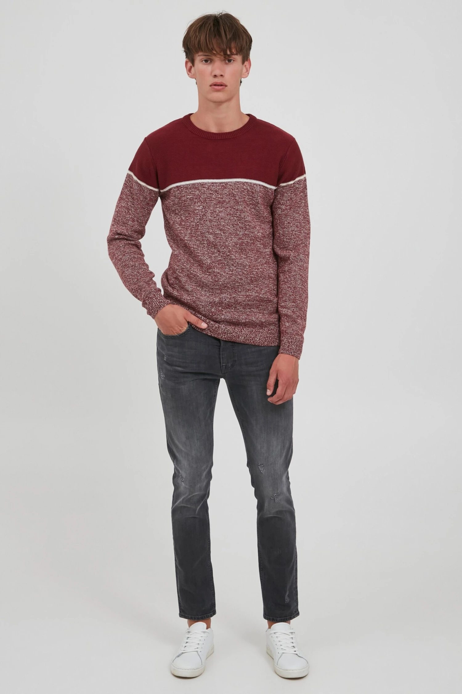 Indicode Jeans Crewneck Truien Trui LYNN Heren Rood 3 Indicode Jeans Crewneck Truien Trui LYNN Heren Rood - Image 3