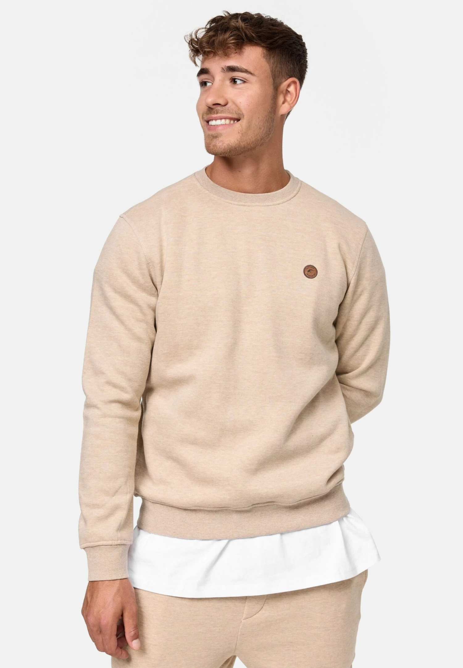 Indicode Jeans Crewneck Truien Trui Luk Heren Abrikoos 5 Indicode Jeans Crewneck Truien Trui Luk Heren Abrikoos - Image 5