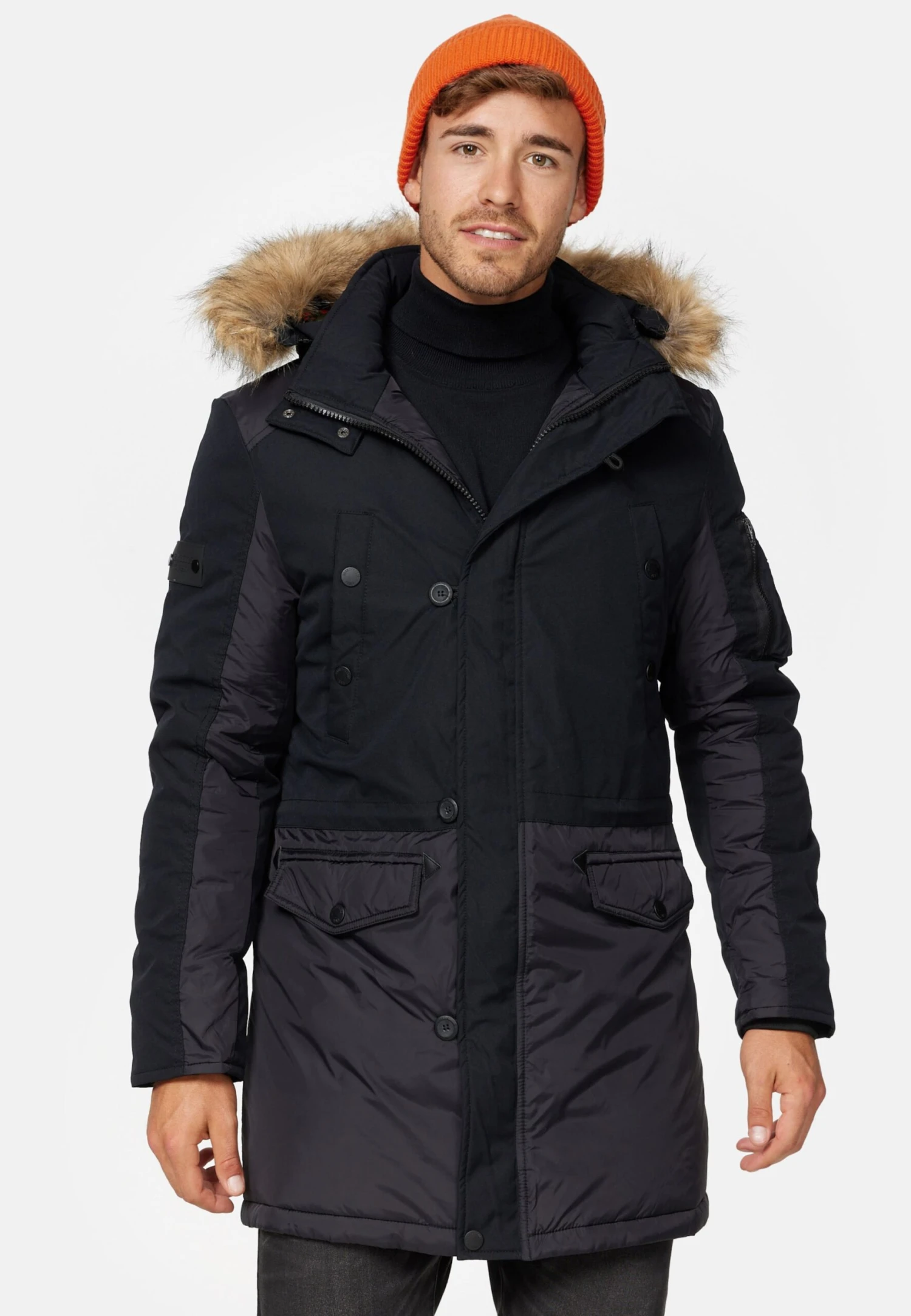 Indicode Jeans Parkas Winterparka Jarl Heren Zwart 2 Indicode Jeans Parkas Winterparka Jarl Heren Zwart - Image 2