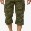 Indicode Jeans Cargo Shorts Regular Cargobroek Nicolas Check Heren Groen / Pastelgroen / Donkergroen