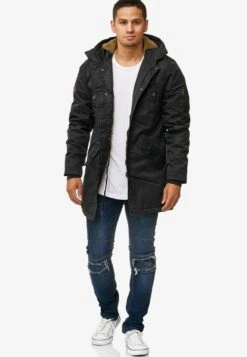 Indicode Jeans Parkas Winterparka Bardsley Heren Zwart -Indicode Jeans Verkoop 7230e969ea4599ec1a48dd69e8b4cad3