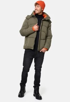 Indicode Jeans Winterjassen Winterjas Dunlap Heren Olijfgroen -Indicode Jeans Verkoop 733ce4371357dab5c27c9956e379d653